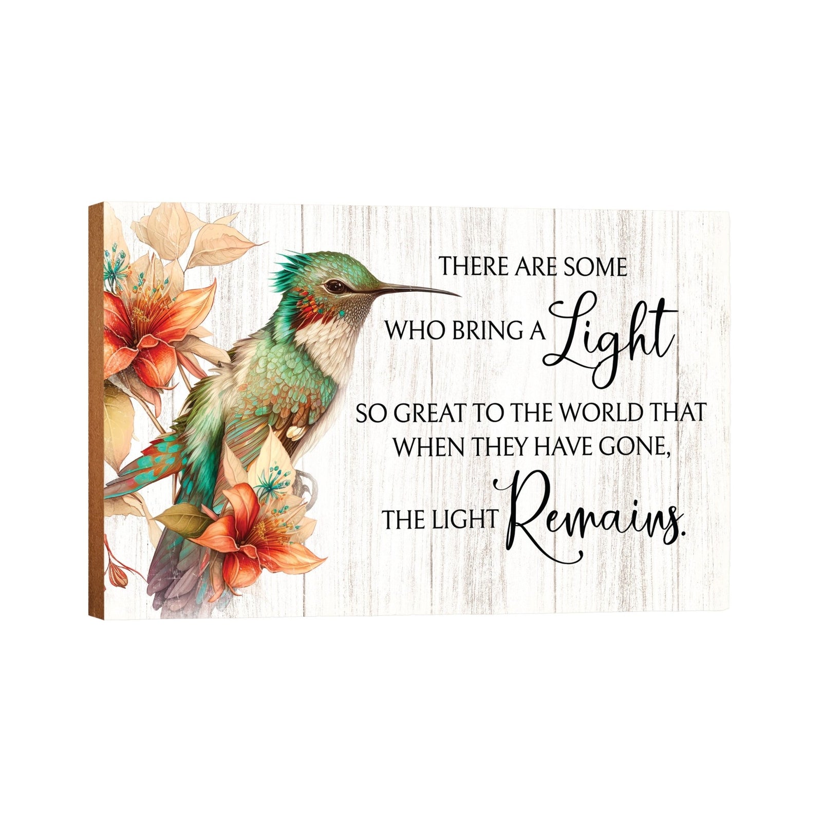 Wooden Memorial Hummingbird Wall Plaque for Loss of Loved One - LifeSong Milestones
