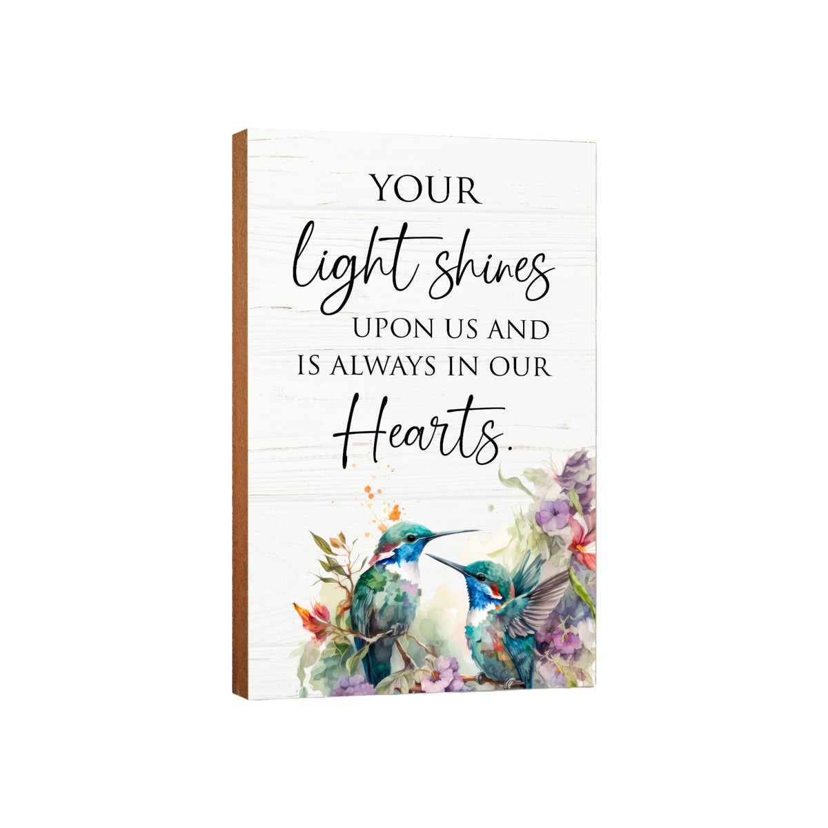 Wooden Memorial Hummingbird Wall Plaque for Loss of Loved One - LifeSong Milestones