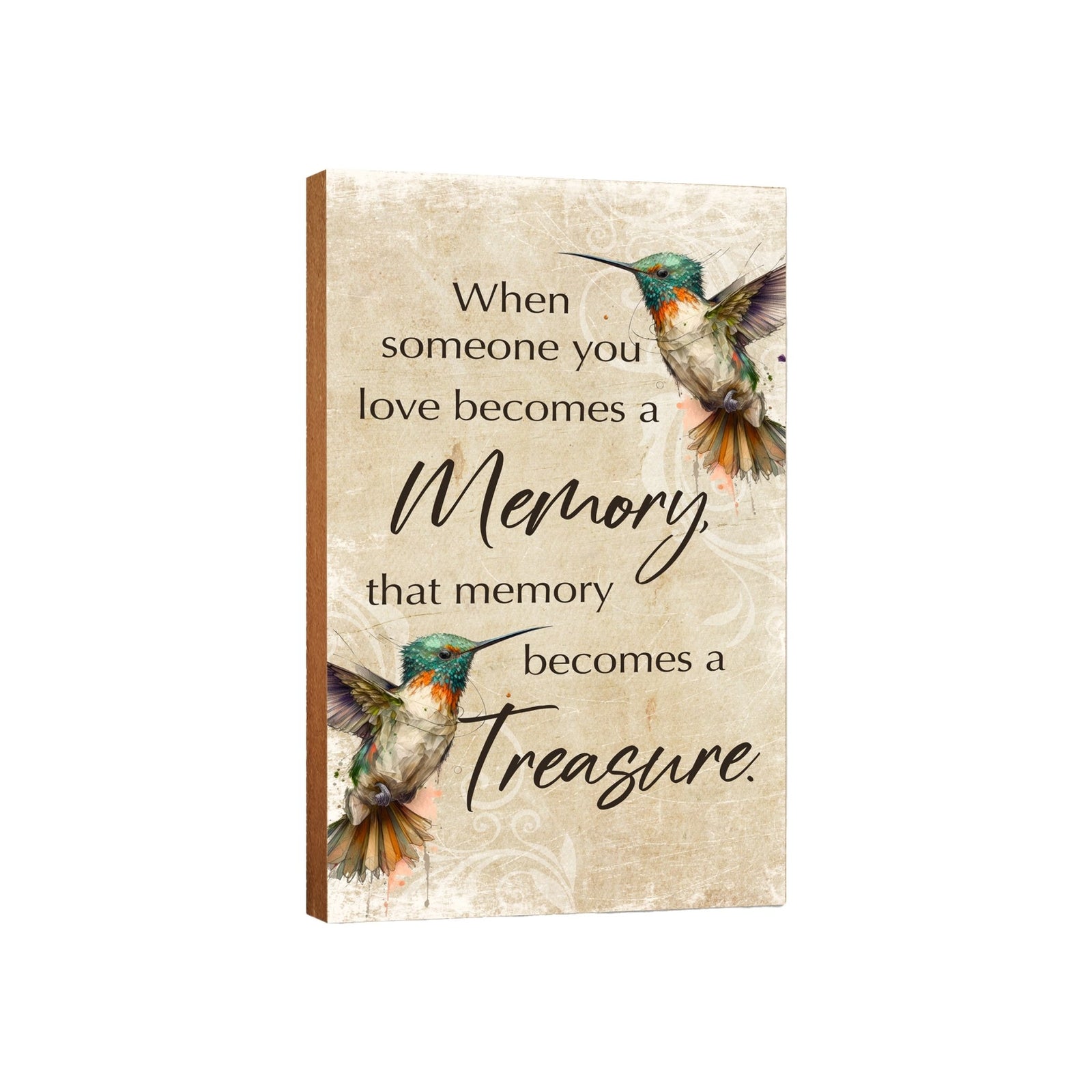 Wooden Memorial Hummingbird Wall Plaque for Loss of Loved One - LifeSong Milestones