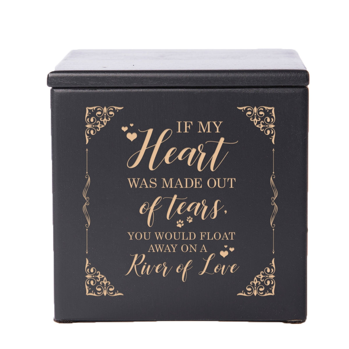 Engraved Handcrafted Pet Small Cremation Urn Box