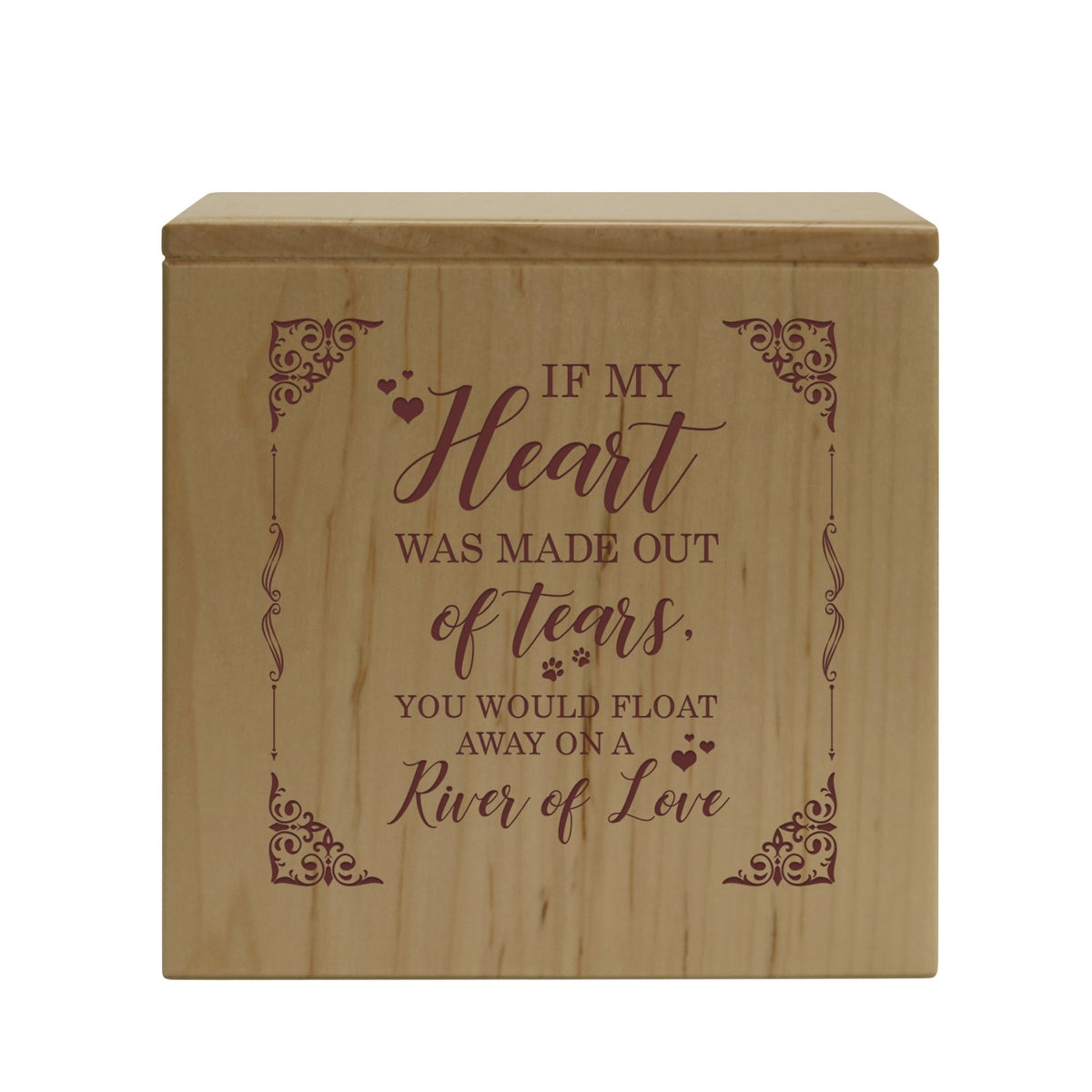 Wooden Memorial Pet Tabletop Cremation Urn Box