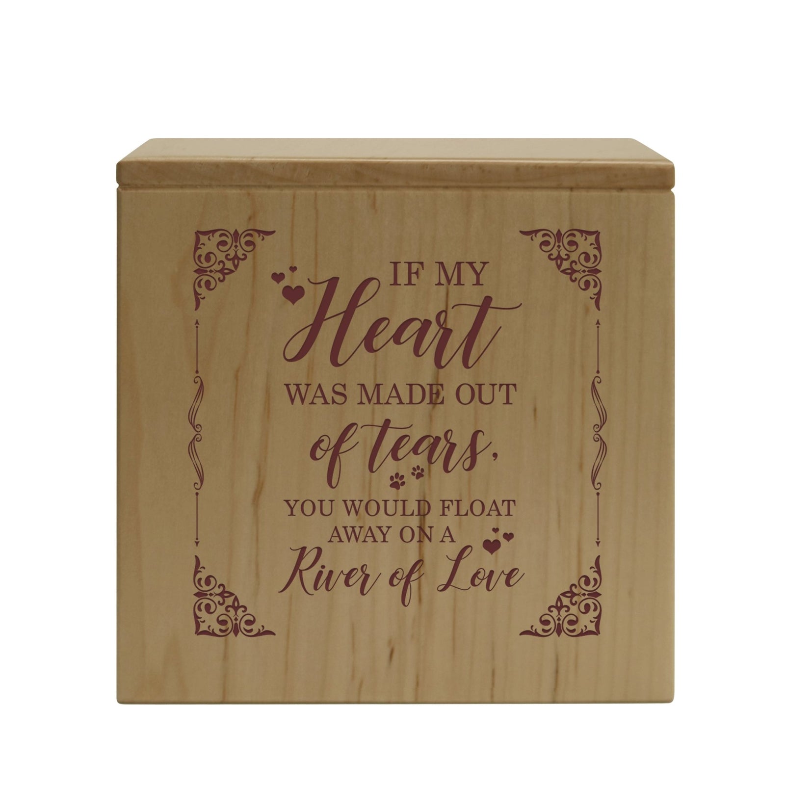 Wooden Memorial Pet Tabletop Cremation Urn Box