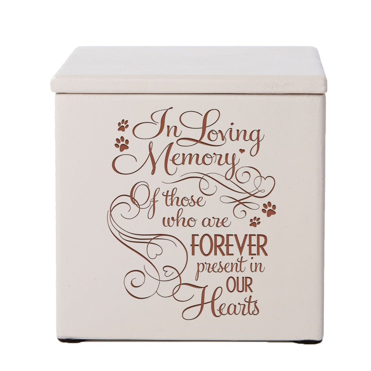 Engraved Pet Memorial Tabletop Wooden Urn Box for In Loving Memory