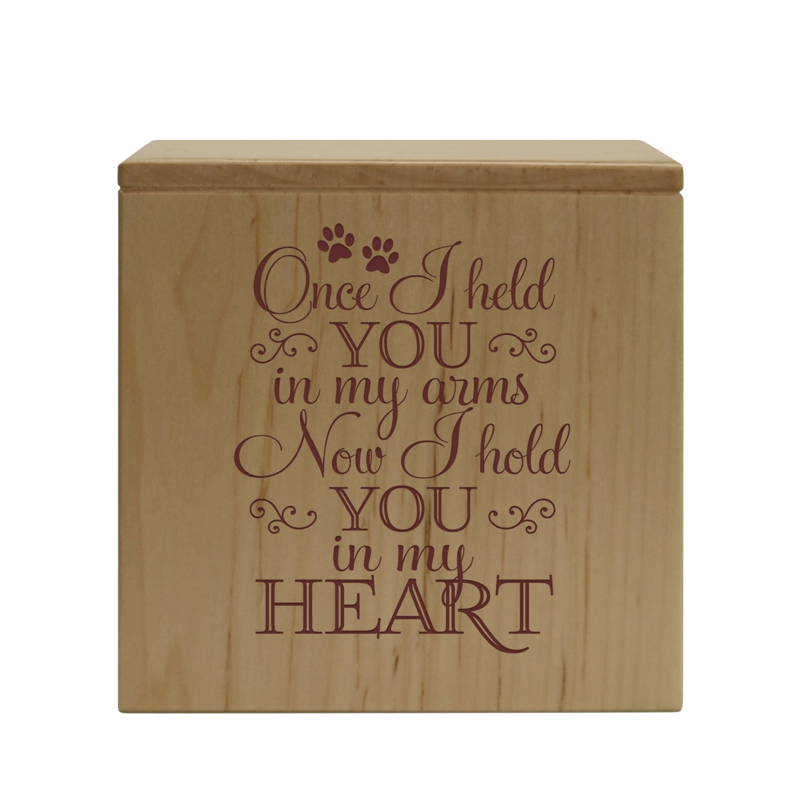 Engraved Wooden Tabletop Cremation Urn for Pet Memorials
