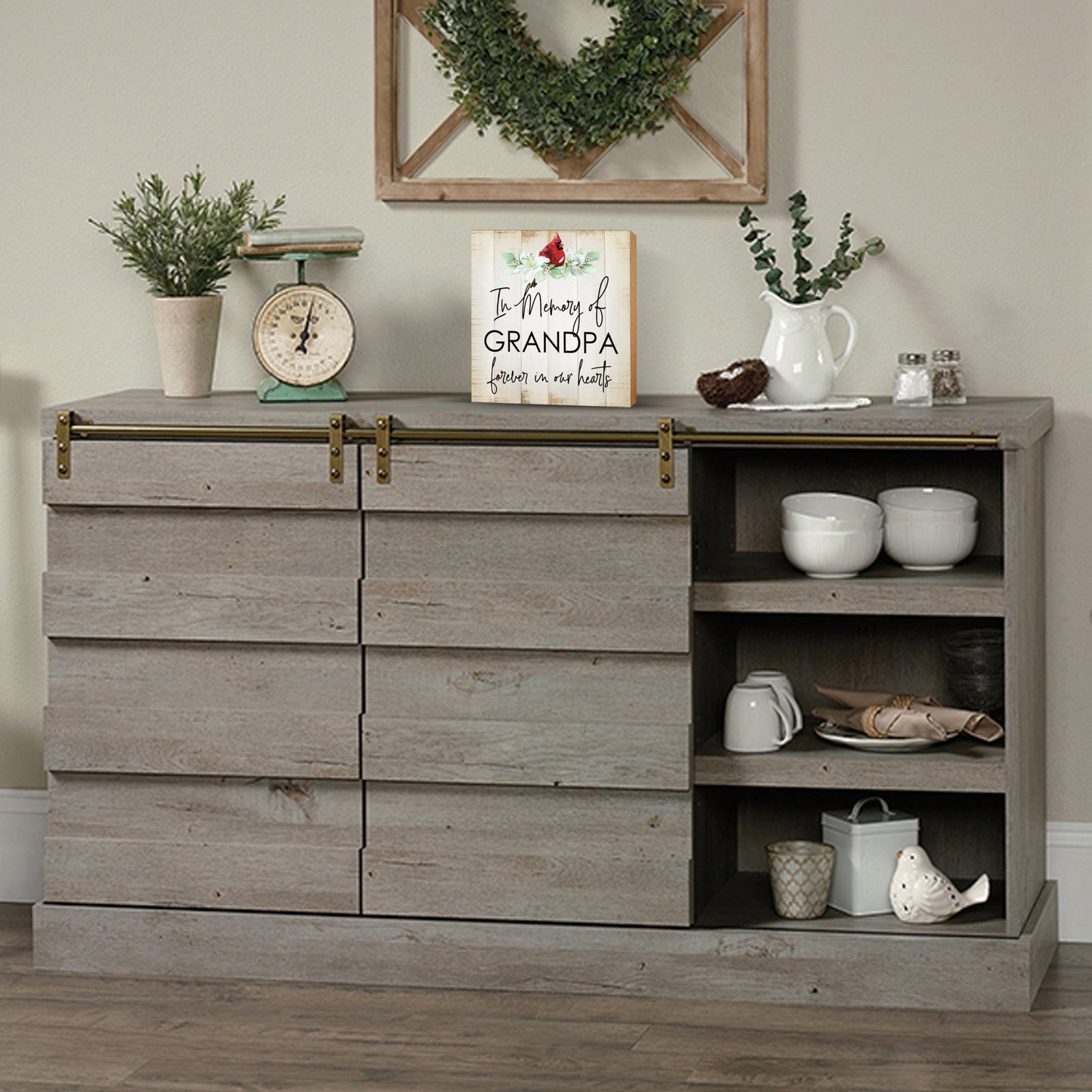 Wooden Memorial Shelf Décor and Tabletop Signs for Loss of Loved One - LifeSong Milestones