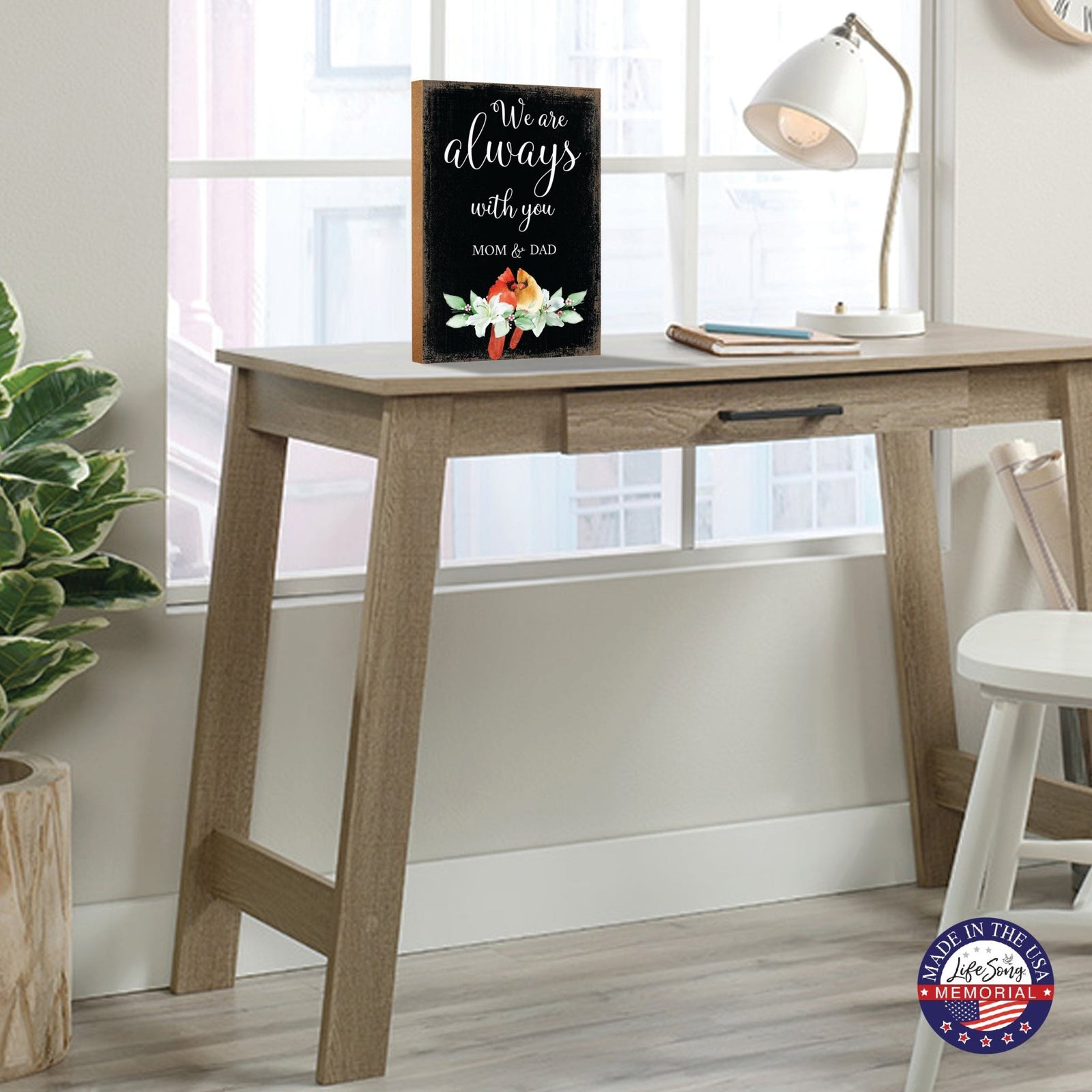 Wooden Memorial Shelf Décor and Tabletop Signs for Loss of Loved One - LifeSong Milestones