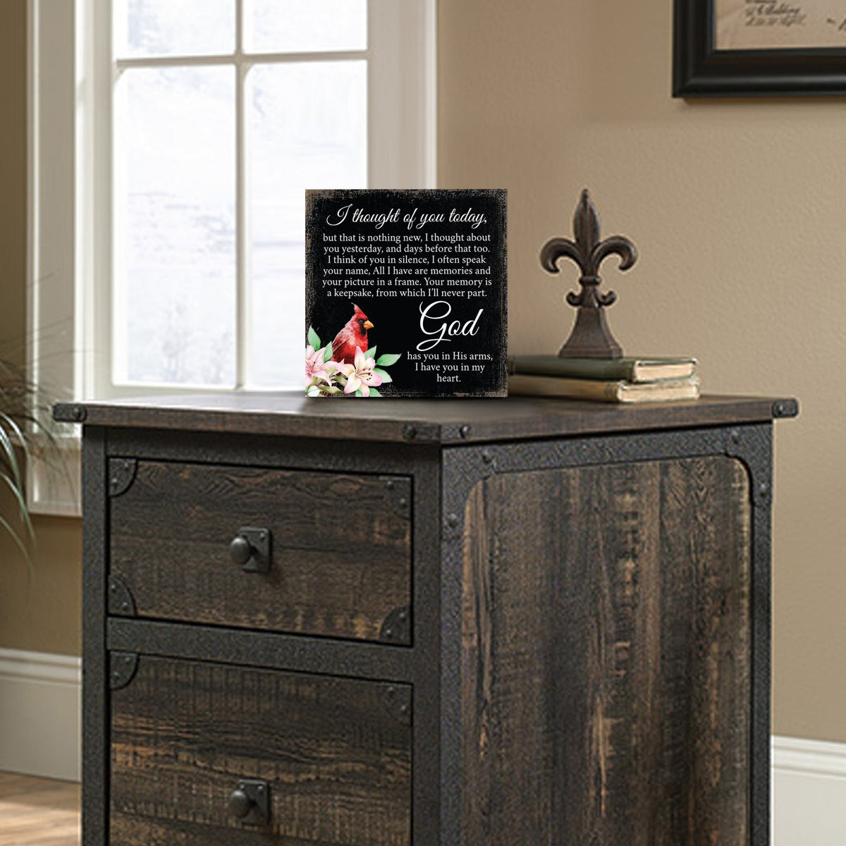 Wooden Memorial Shelf Décor and Tabletop Signs for Loss of Loved One - LifeSong Milestones