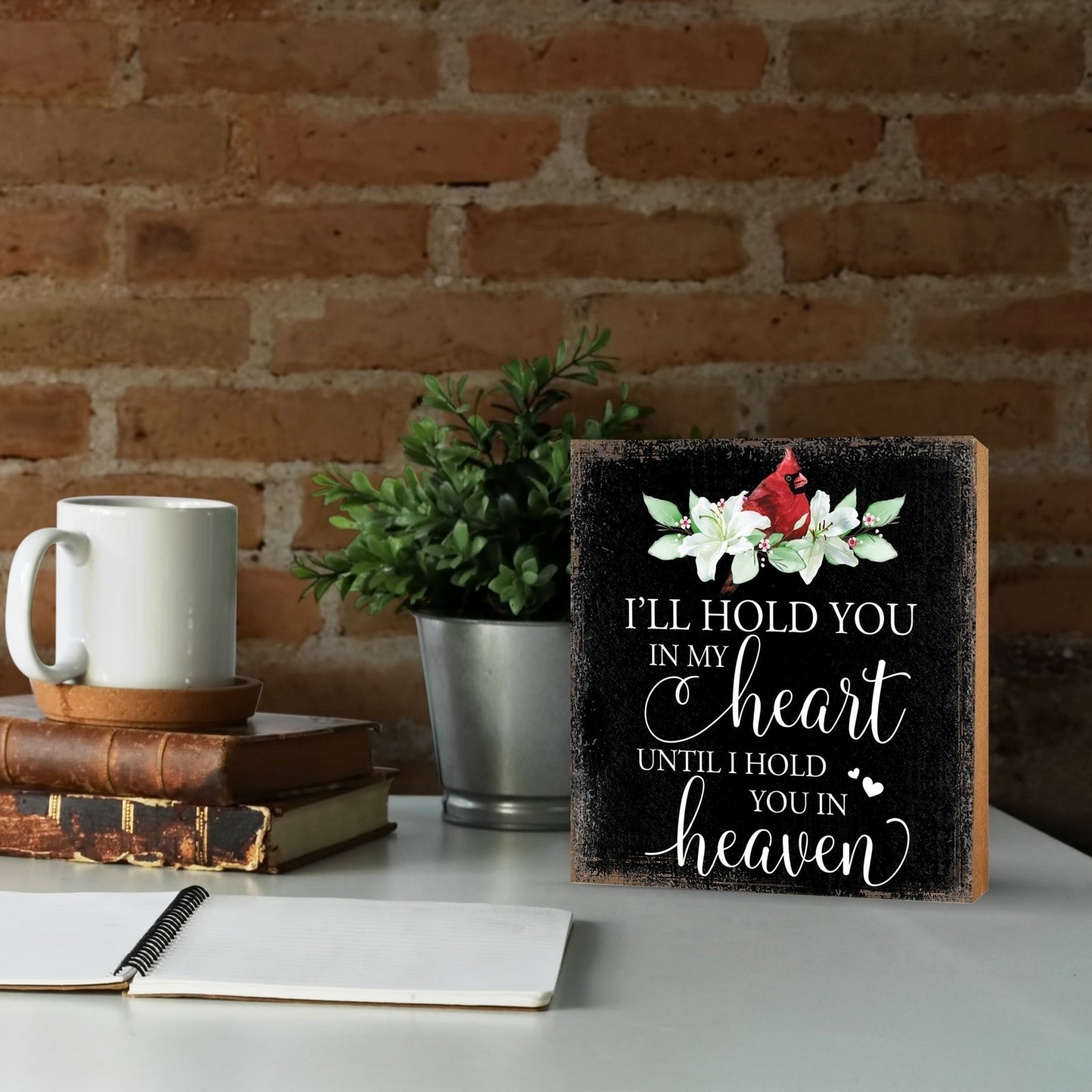 Wooden Memorial Shelf Décor and Tabletop Signs for Loss of Loved One - LifeSong Milestones