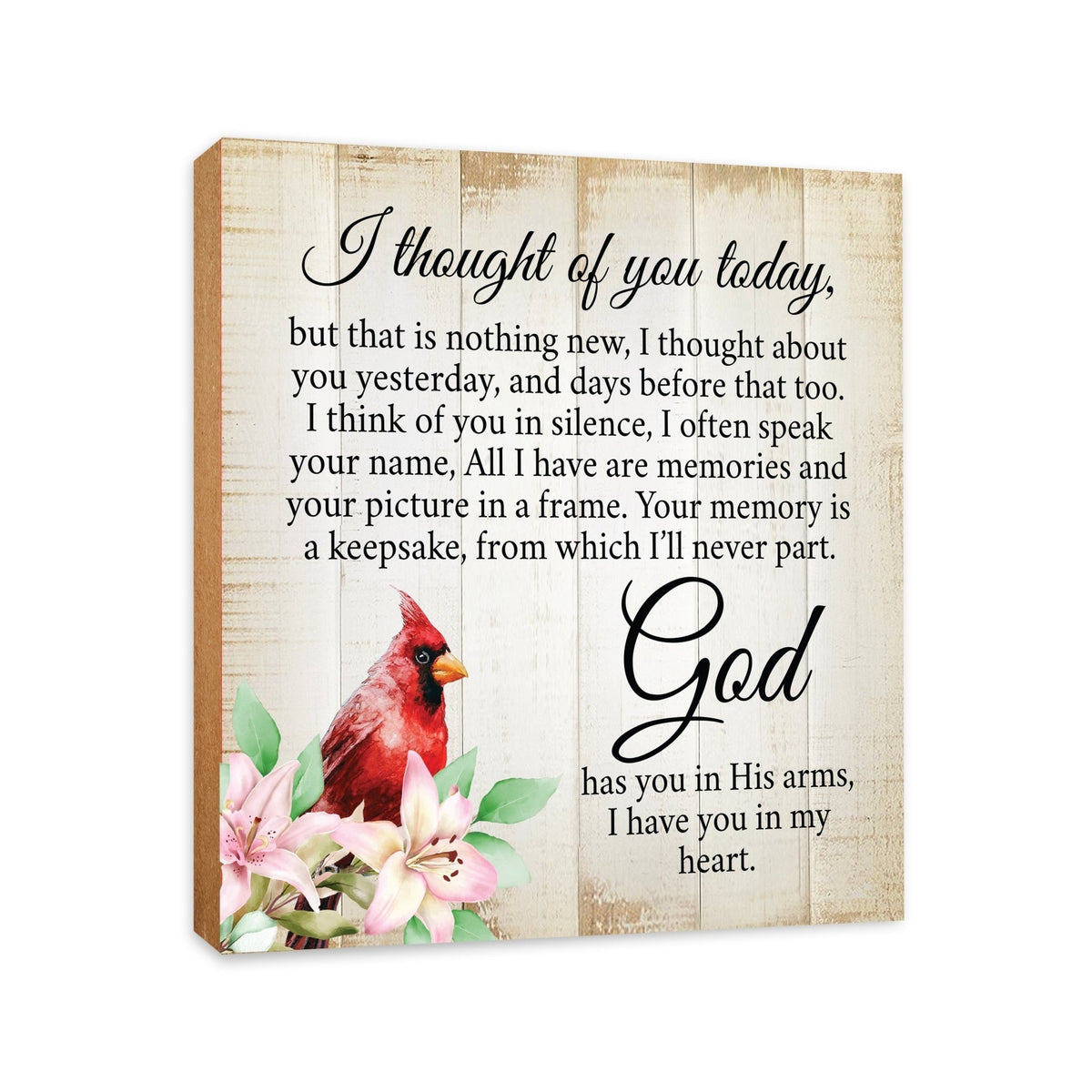 Wooden Memorial Shelf Décor and Tabletop Signs for Loss of Loved One - LifeSong Milestones