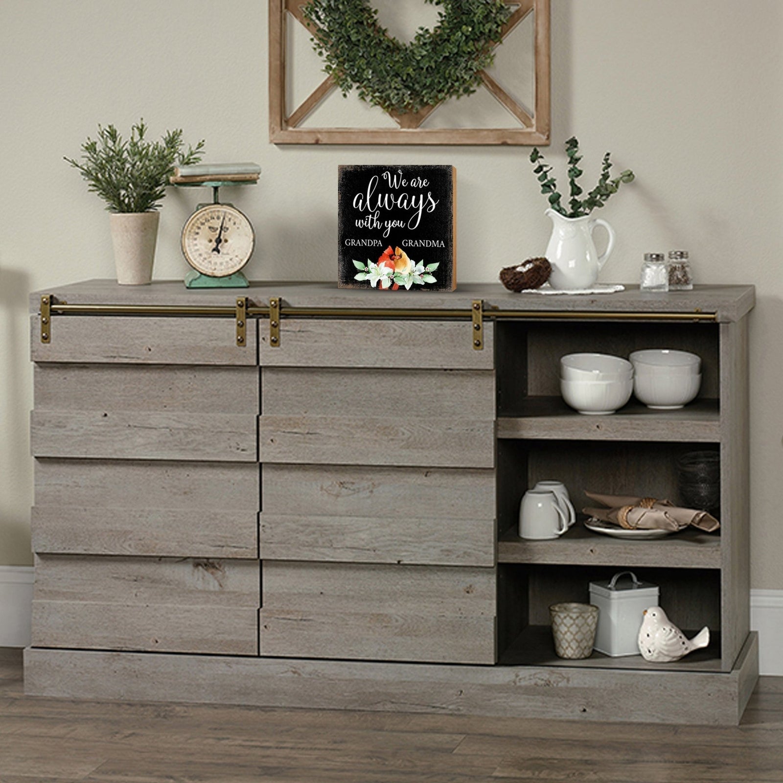 Wooden Memorial Shelf Décor and Tabletop Signs for Loss of Loved One - LifeSong Milestones