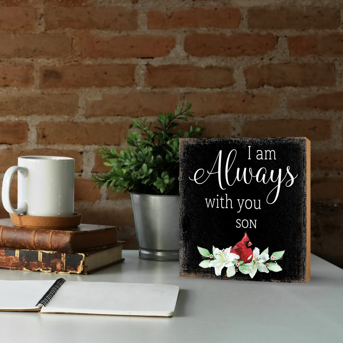 Wooden Memorial Shelf Décor and Tabletop Signs for Loss of Loved One - LifeSong Milestones