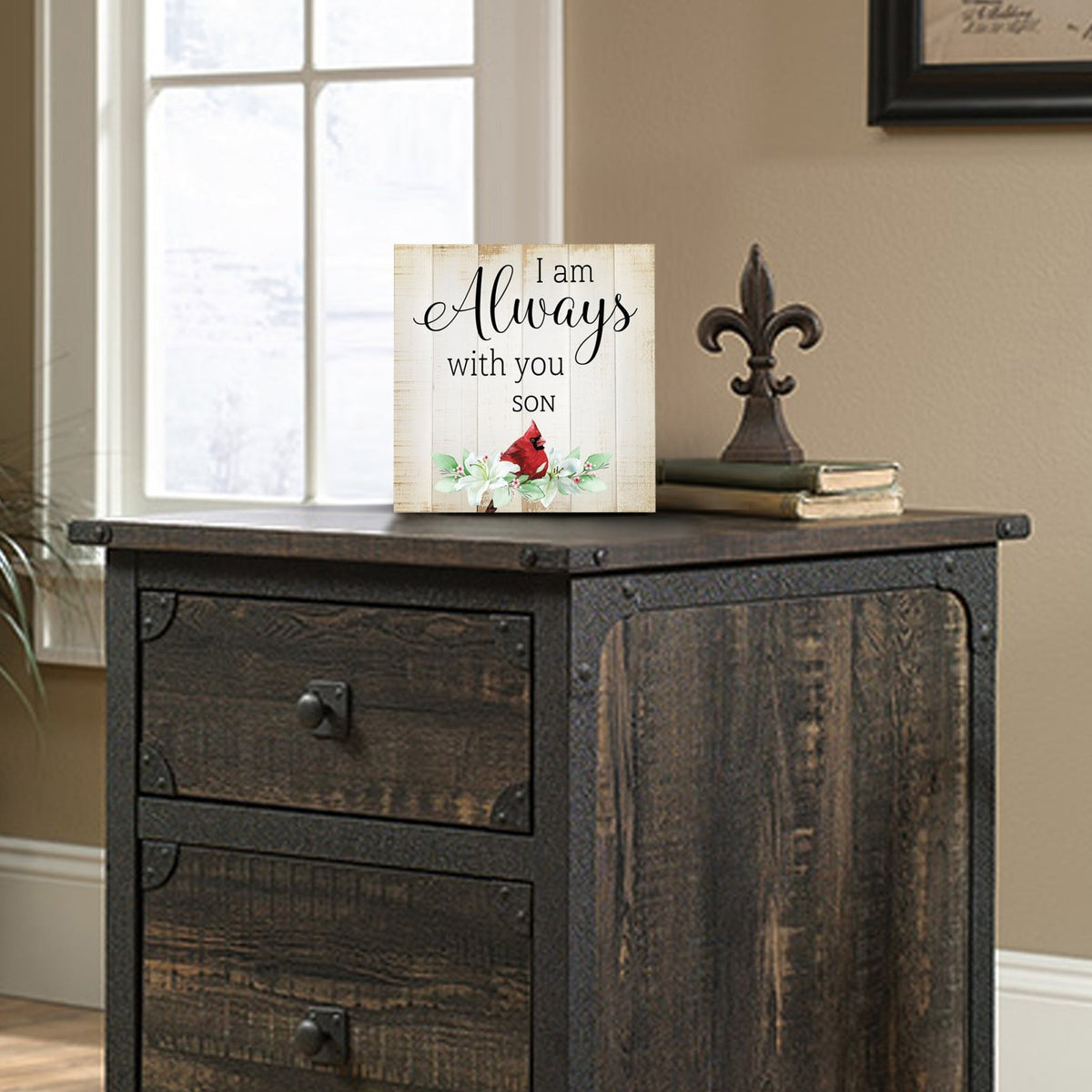 Wooden Memorial Shelf Décor and Tabletop Signs for Loss of Loved One - LifeSong Milestones