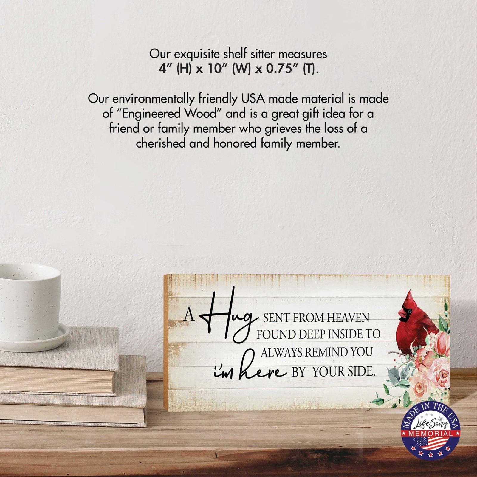 Wooden Memorial Shelf Décor and Tabletop Signs Sympathy Gifts - LifeSong Milestones