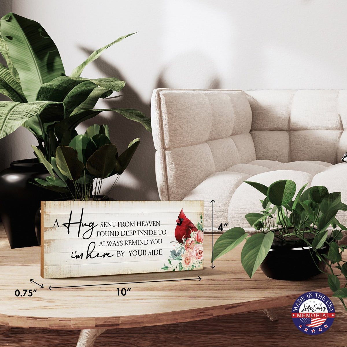 Wooden Memorial Shelf Décor and Tabletop Signs Sympathy Gifts - LifeSong Milestones