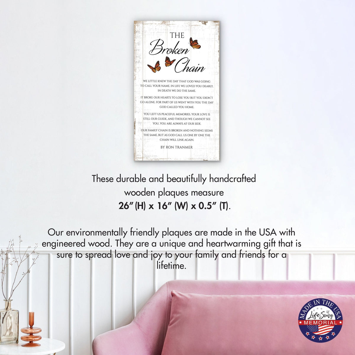 Wooden Memorial Wall Plaque for Loss of Loved One - LifeSong Milestones