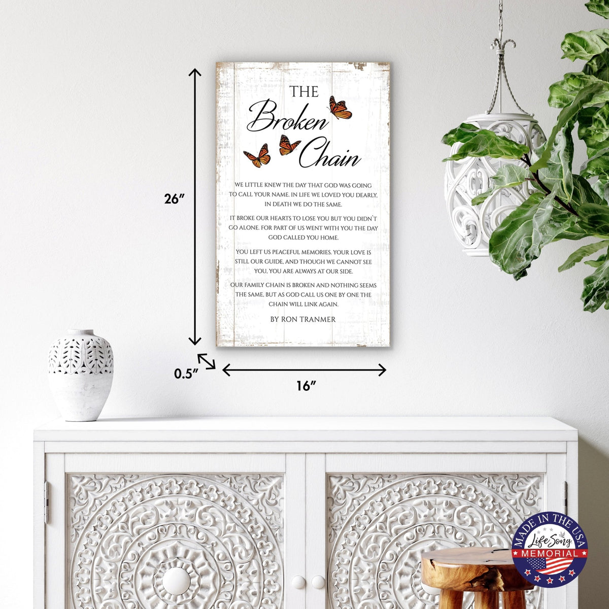 Wooden Memorial Wall Plaque for Loss of Loved One - LifeSong Milestones