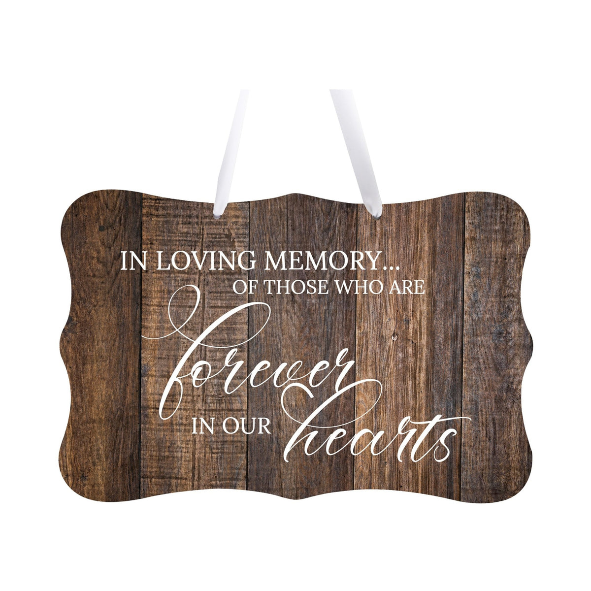 Wooden Memorial Wall Sign Hanging Decor 8x12 for Loss of Loved One - In Loving Memory - LifeSong Milestones