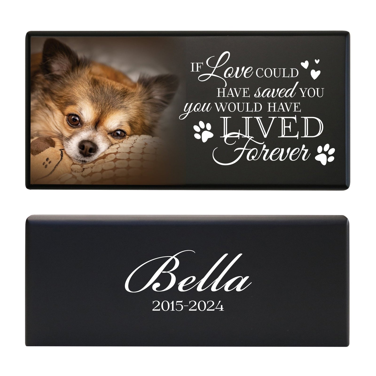 Wooden Pet Urns for Ashes – Custom Engraved Pet Urn Box with Photo Frame - If Love Could Have Saved - LifeSong Milestones