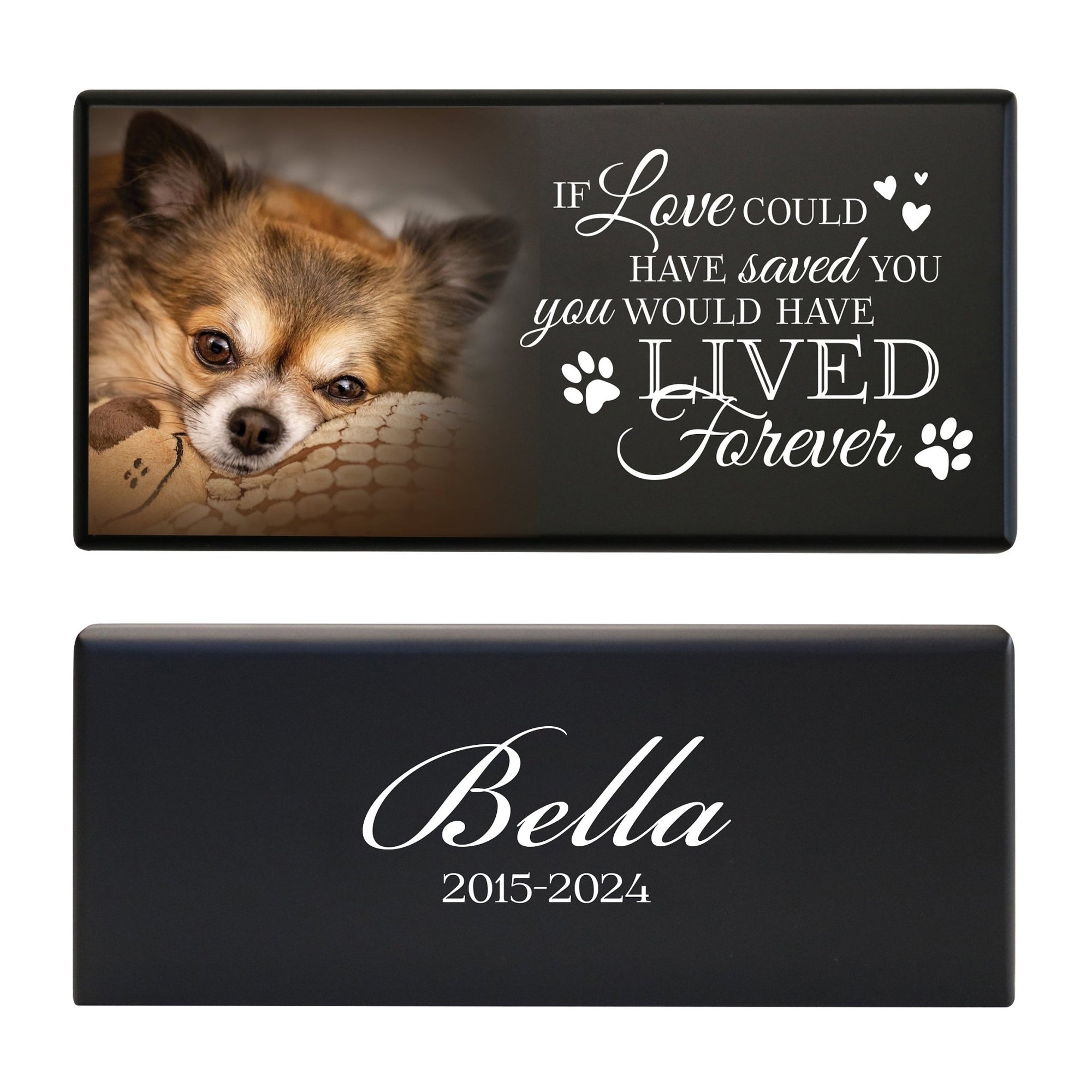 Wooden Pet Urns for Ashes – Custom Engraved Pet Urn Box with Photo Frame - If Love Could Have Saved - LifeSong Milestones