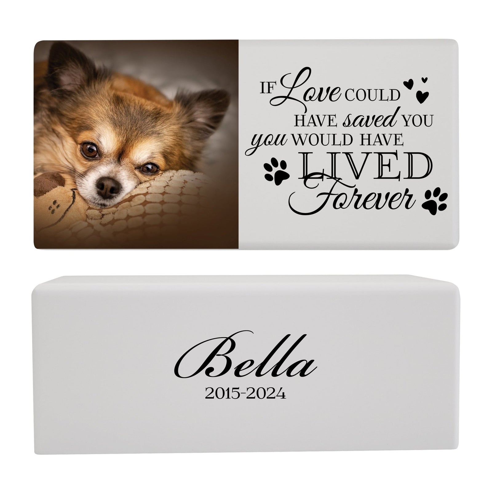 Wooden Pet Urns for Ashes – Custom Engraved Pet Urn Box with Photo Frame - If Love Could Have Saved - LifeSong Milestones