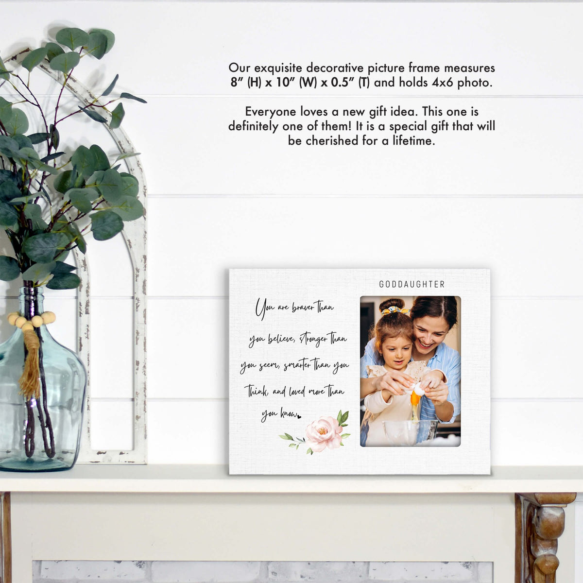 Wooden Picture Frame for Goddaughter - LifeSong Milestones