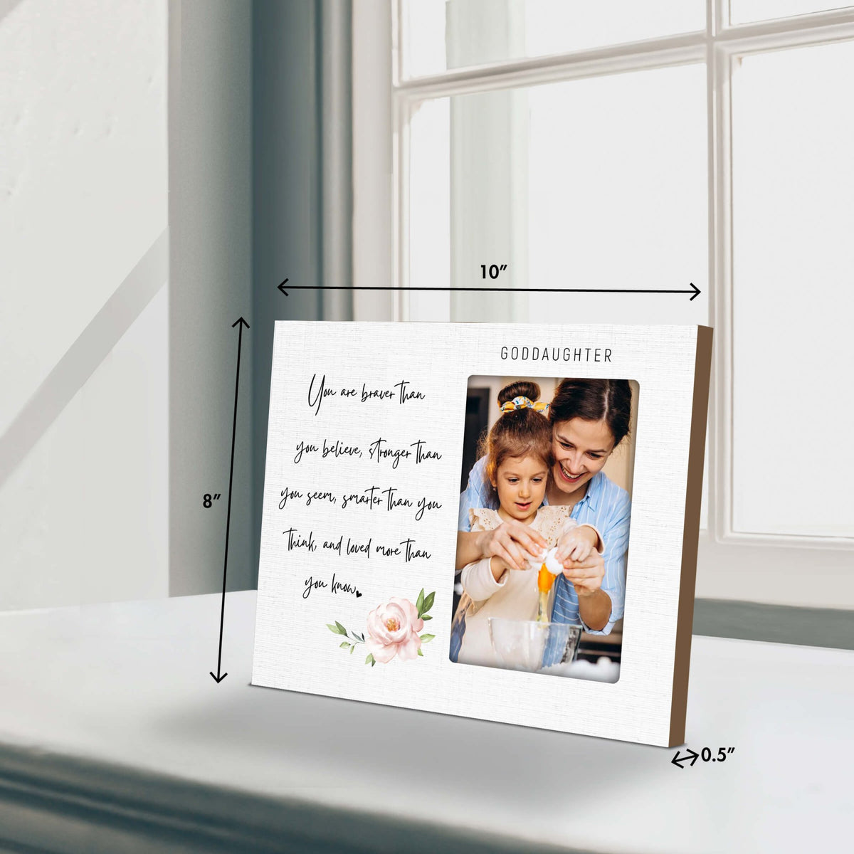 Wooden Picture Frame for Goddaughter - LifeSong Milestones