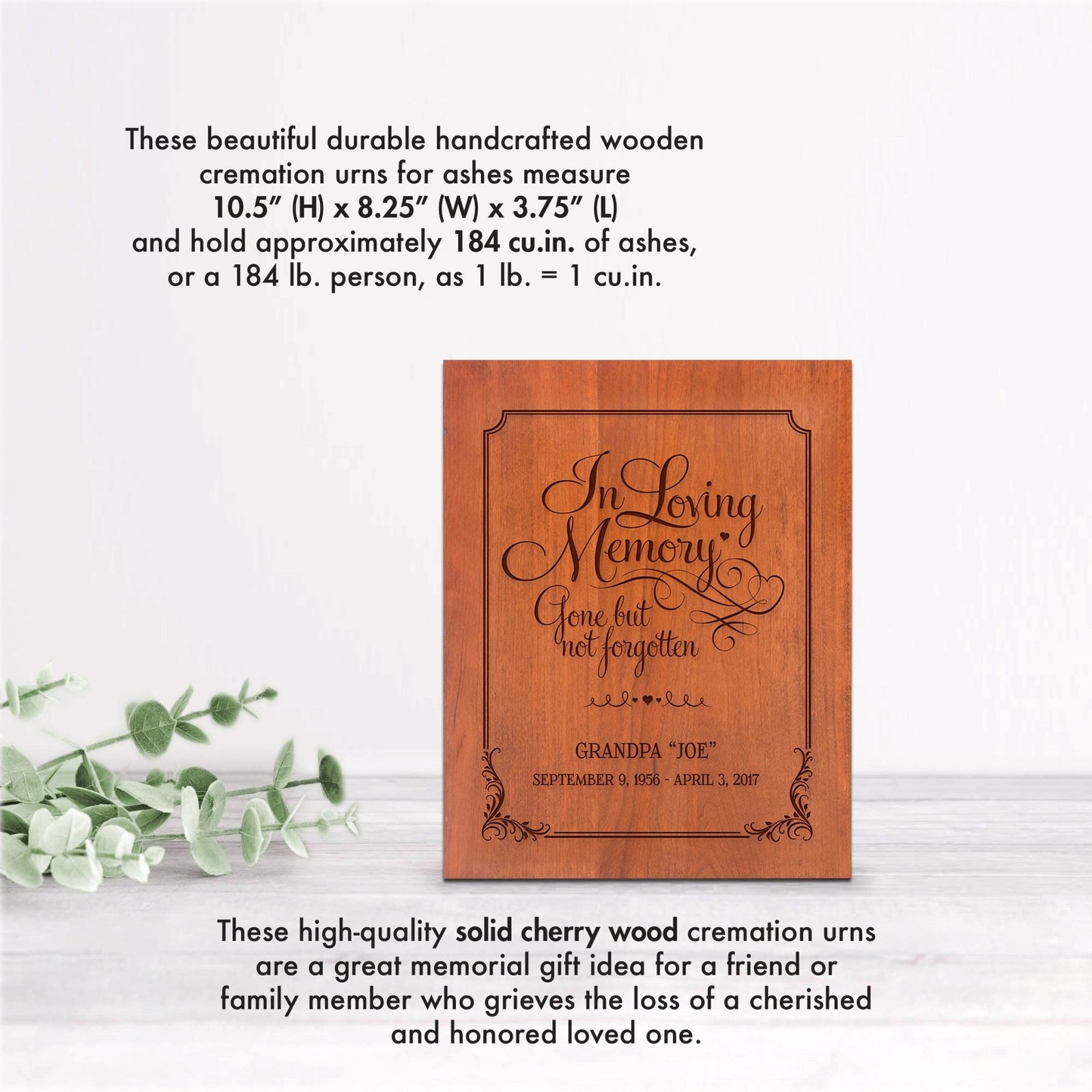 Personalized Wooden Cremation Scattering Urn Box for Funeral Service