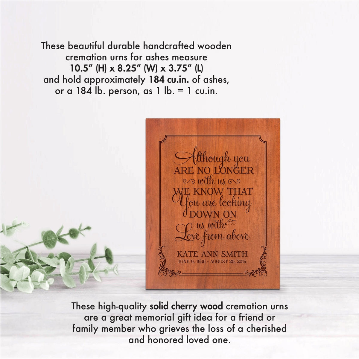 Personalized Wooden Cremation Scattering Urn Box for Funeral Service