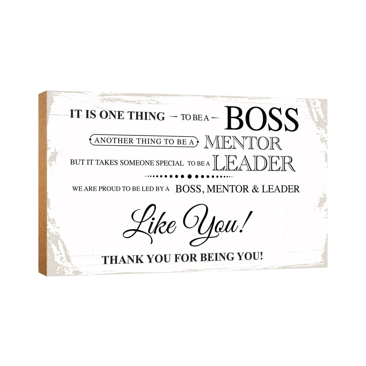 Wooden Shelf and Table Top Office Decor Gift for Boss - LifeSong Milestones