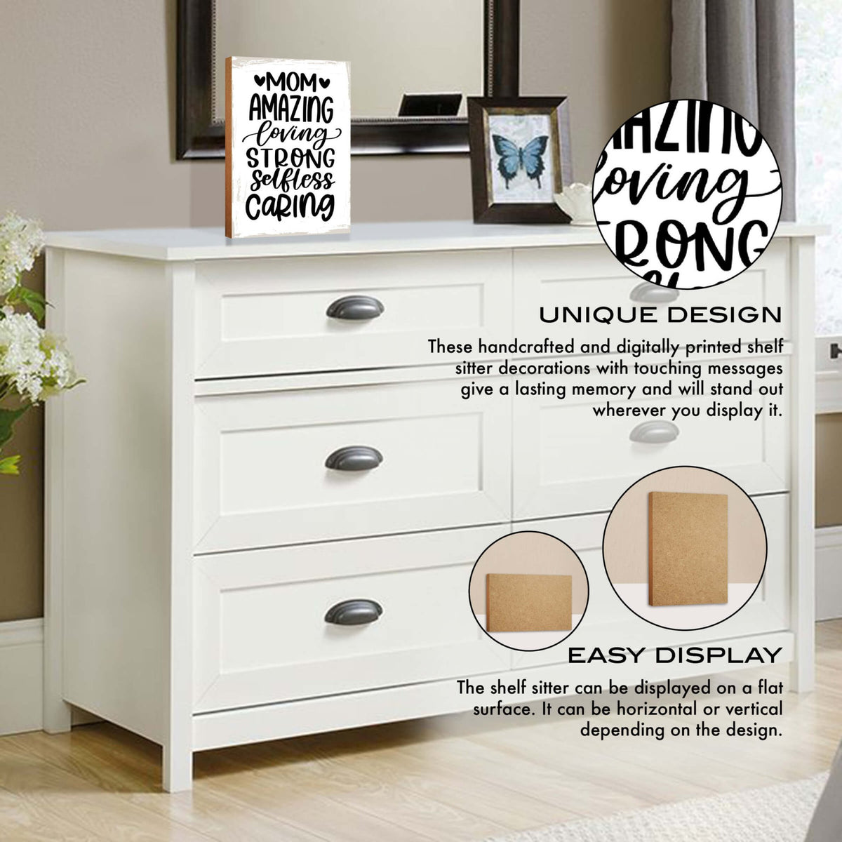 Wooden Shelf and Tabletop Home Decor Gift for Mother’s Day - LifeSong Milestones