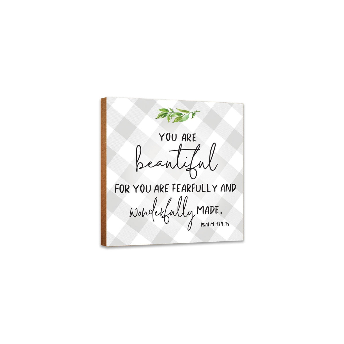 Wooden Shelf Décor and Tabletop Signs for Baby Baptism - You Are Beautiful - LifeSong Milestones