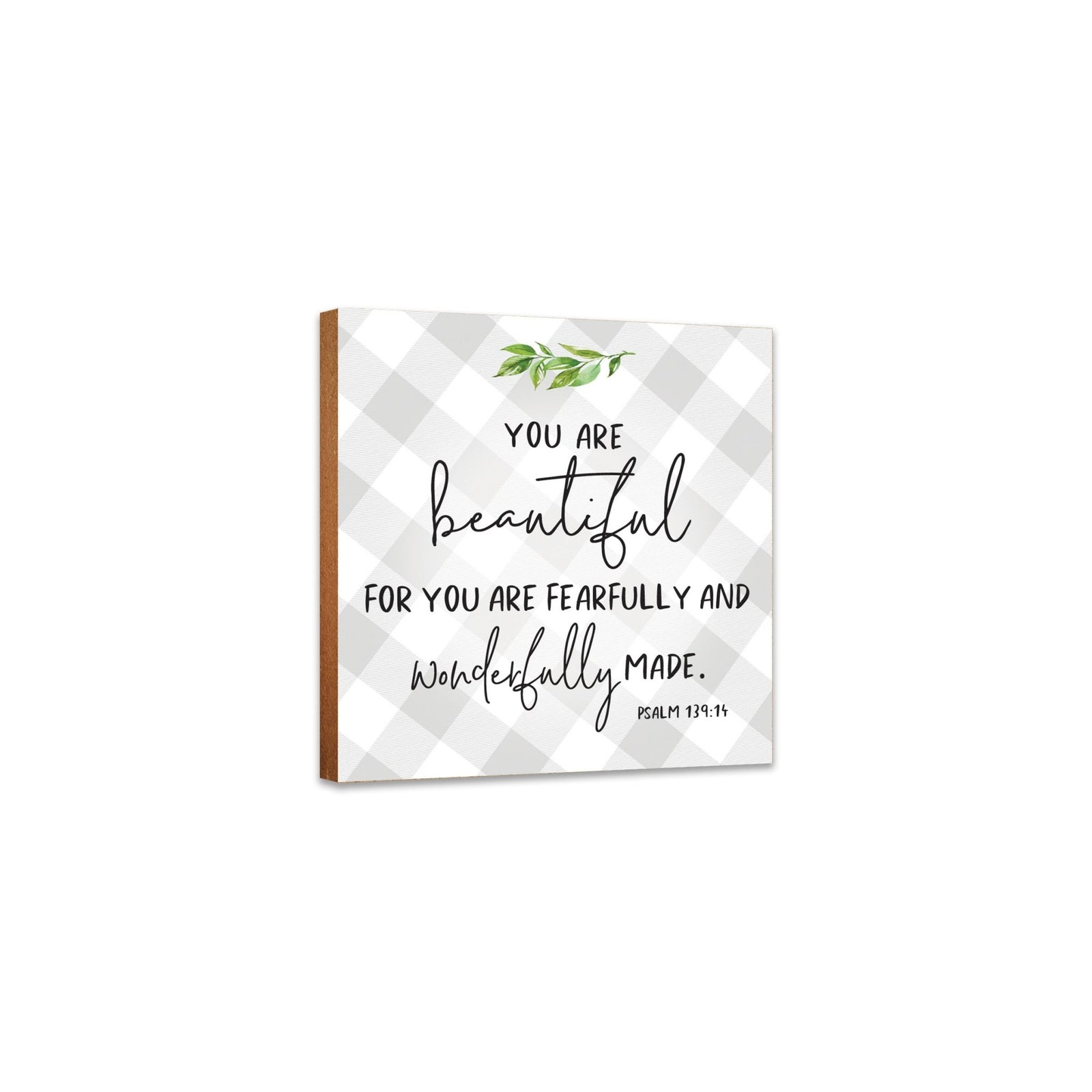 Wooden Shelf Décor and Tabletop Signs for Baby Baptism - You Are Beautiful - LifeSong Milestones