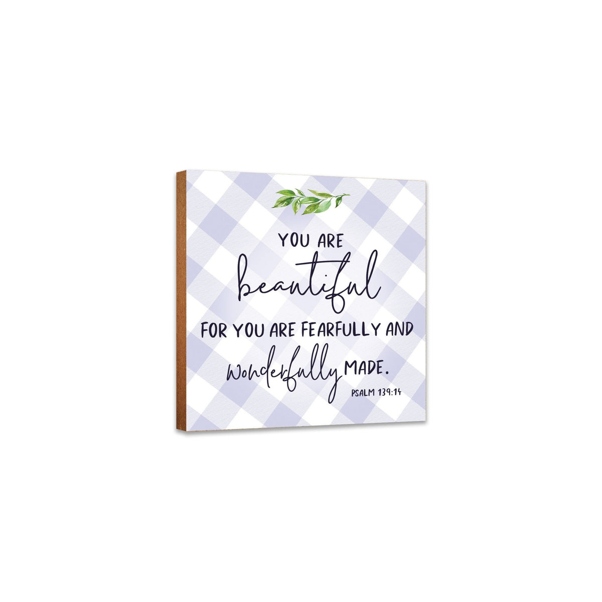 Wooden Shelf Décor and Tabletop Signs for Baby Baptism - You Are Beautiful - LifeSong Milestones
