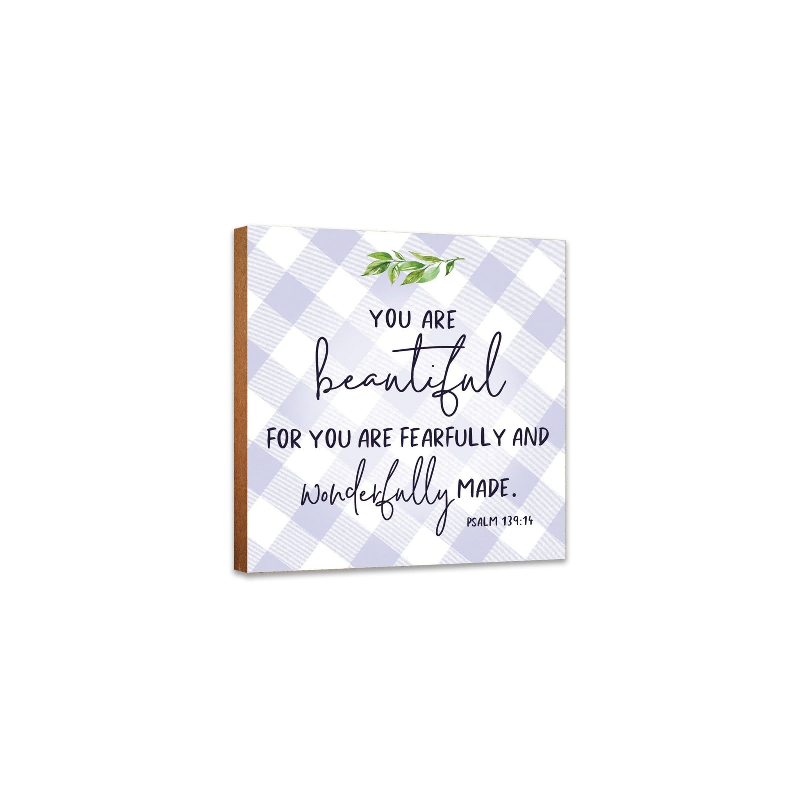Wooden Shelf Décor and Tabletop Signs for Baby Baptism - You Are Beautiful - LifeSong Milestones