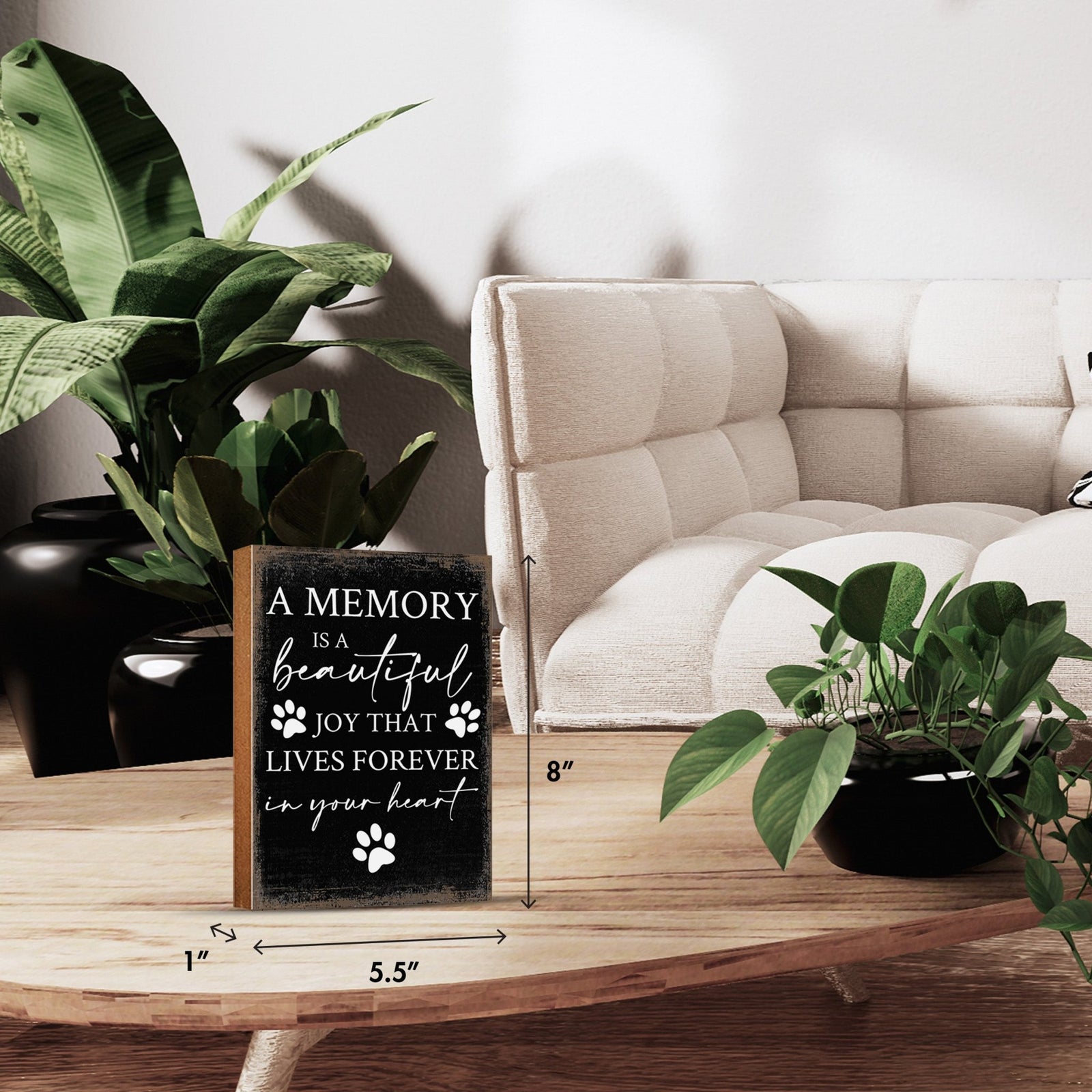 Wooden Shelf Decor and Tabletop Signs with Pet Verses - Beautiful Joy - LifeSong Milestones