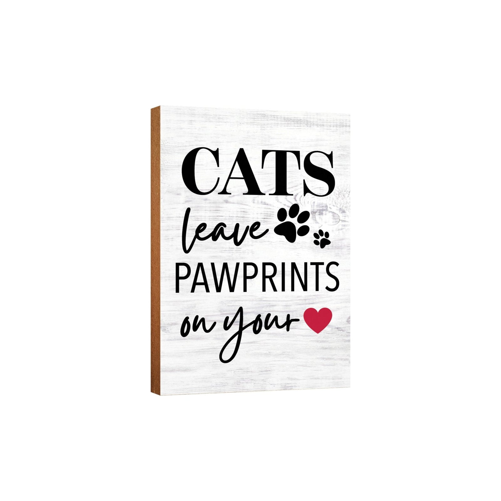 Wooden Shelf Decor and Tabletop Signs with Pet Verses - Cats Leave - LifeSong Milestones