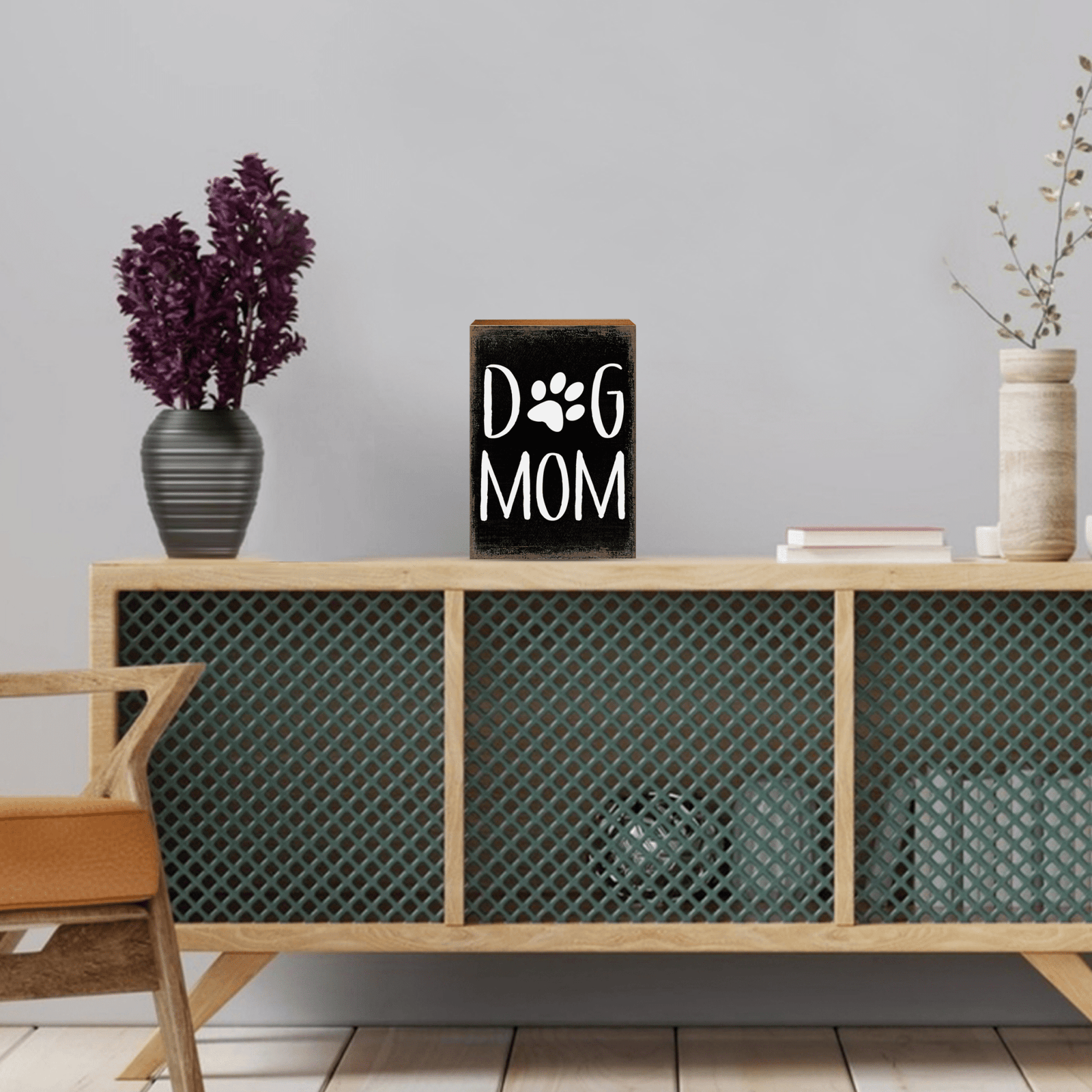 Wooden Shelf Decor and Tabletop Signs with Pet Verses - Dog Mom - LifeSong Milestones