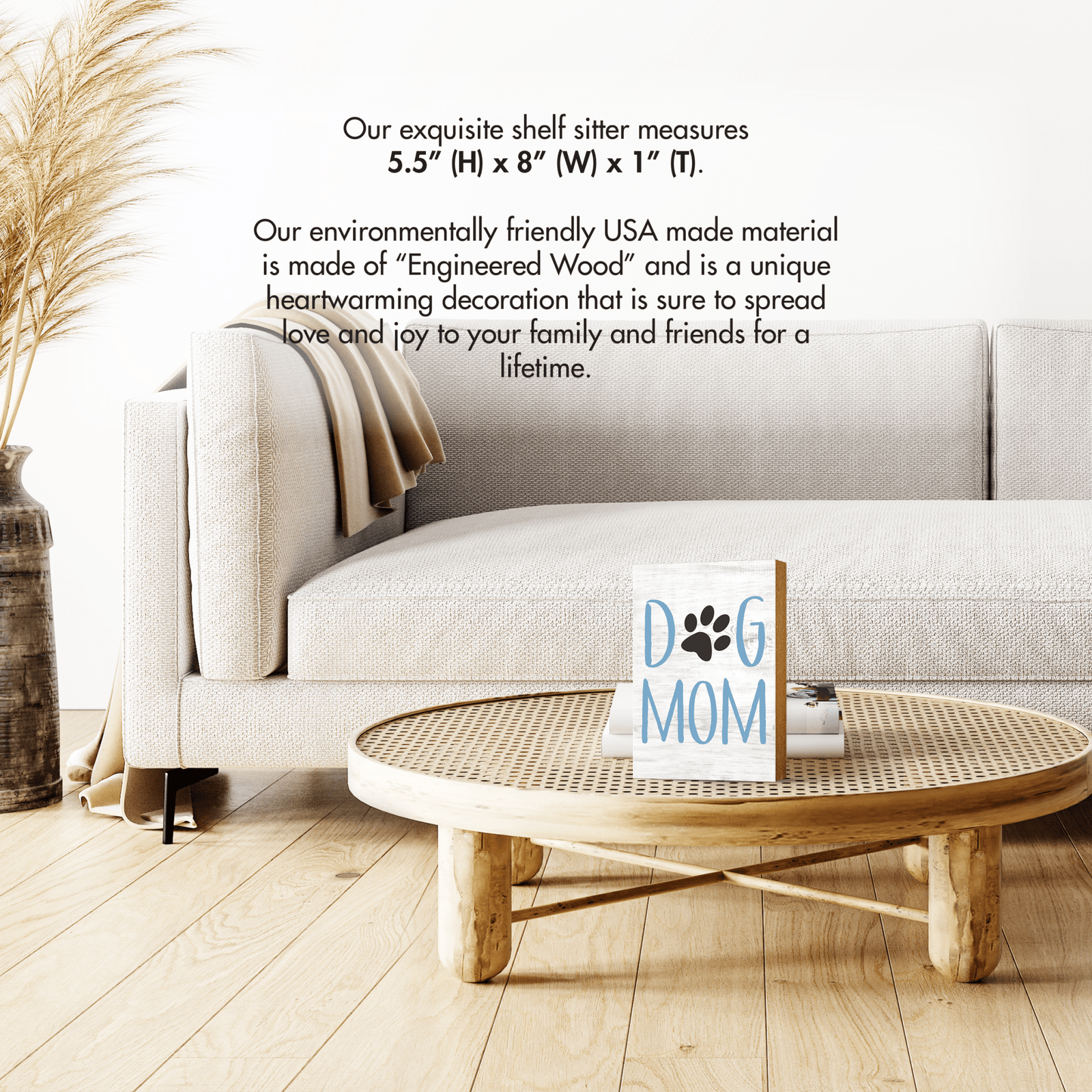 Wooden Shelf Decor and Tabletop Signs with Pet Verses - Dog Mom - LifeSong Milestones