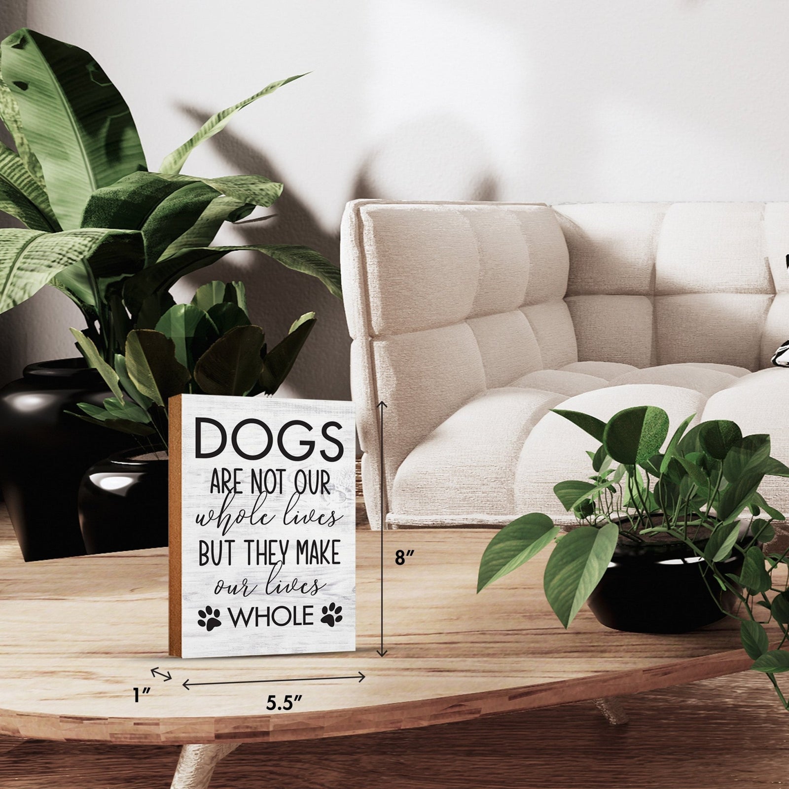 Wooden Shelf Decor and Tabletop Signs with Pet Verses - Make Our Lives Whole - LifeSong Milestones