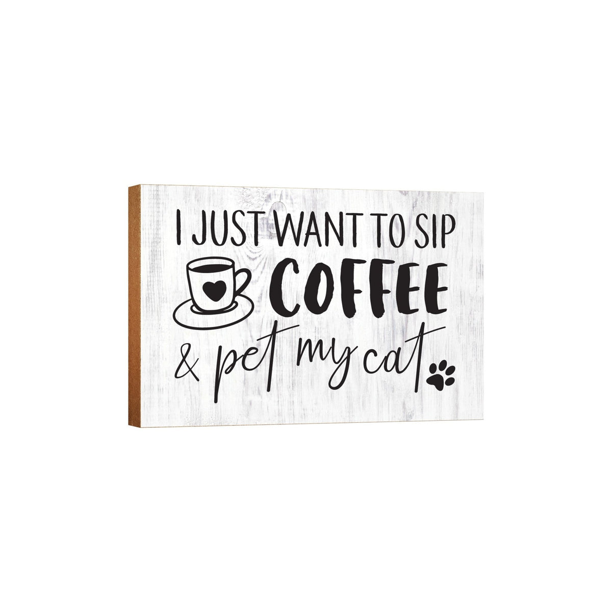 Wooden Shelf Decor and Tabletop Signs with Pet Verses - Pet My Cat - LifeSong Milestones