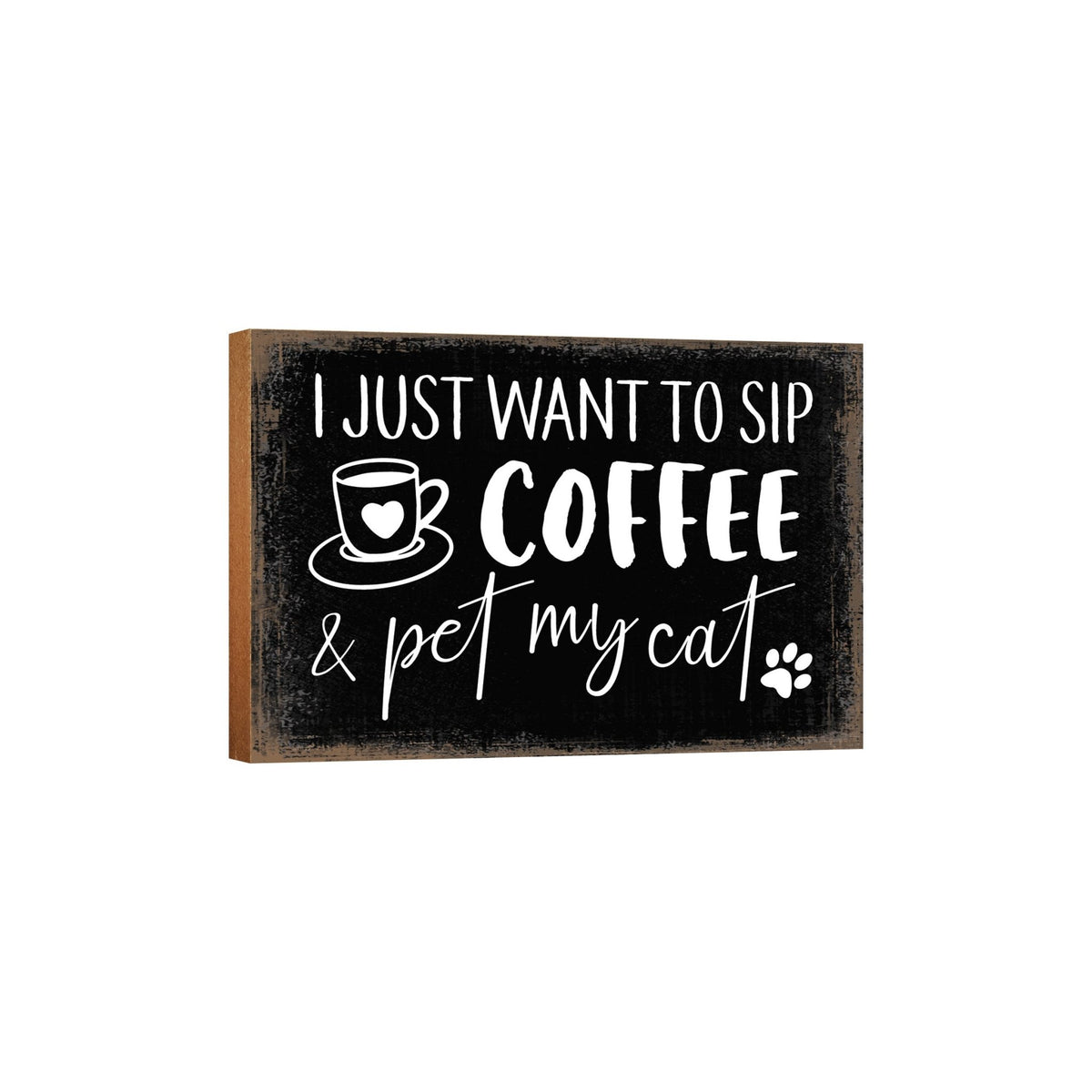 Wooden Shelf Decor and Tabletop Signs with Pet Verses - Pet My Cat - LifeSong Milestones