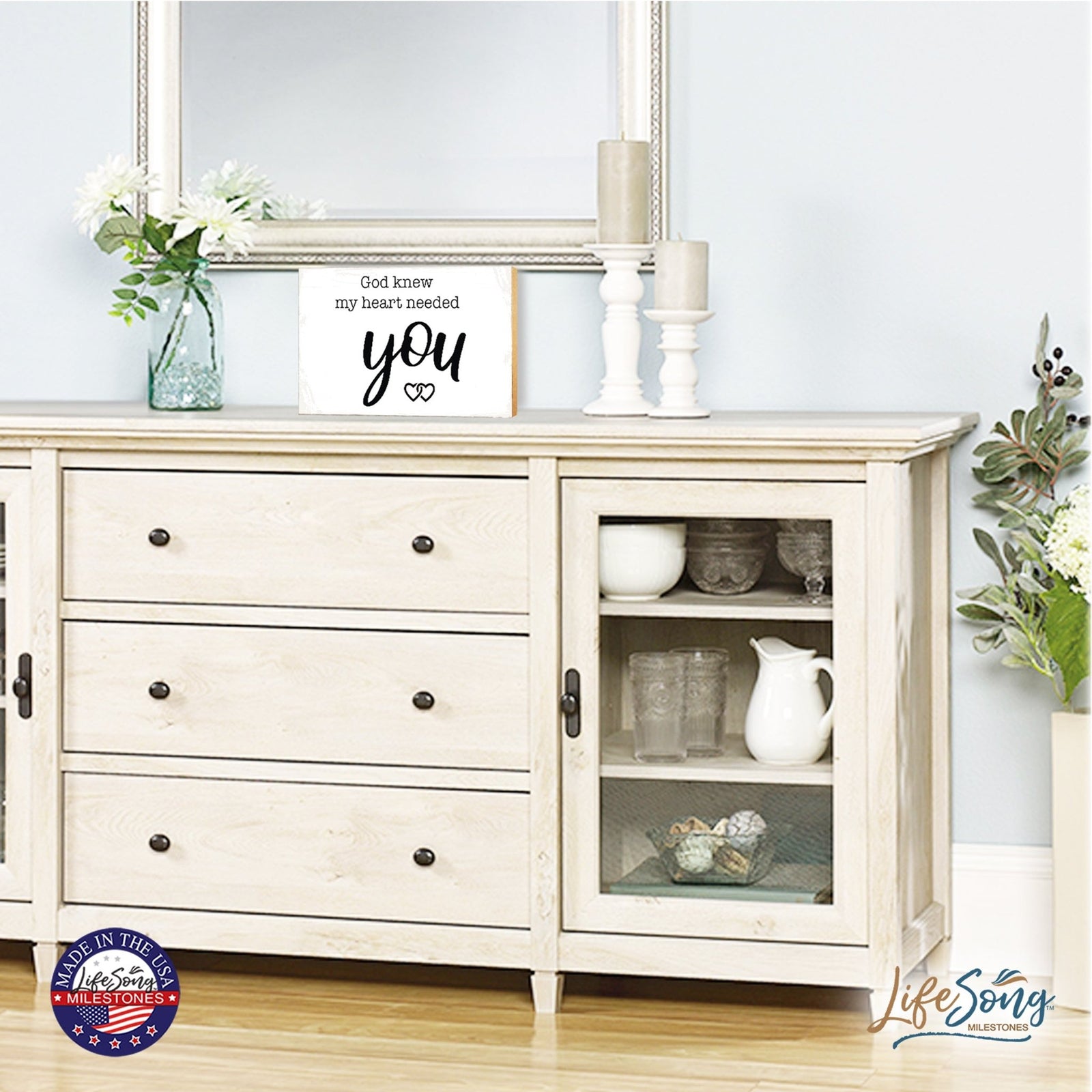 Wooden Table Top and Shelf Décor Gift for Husband or Boyfriend - LifeSong Milestones