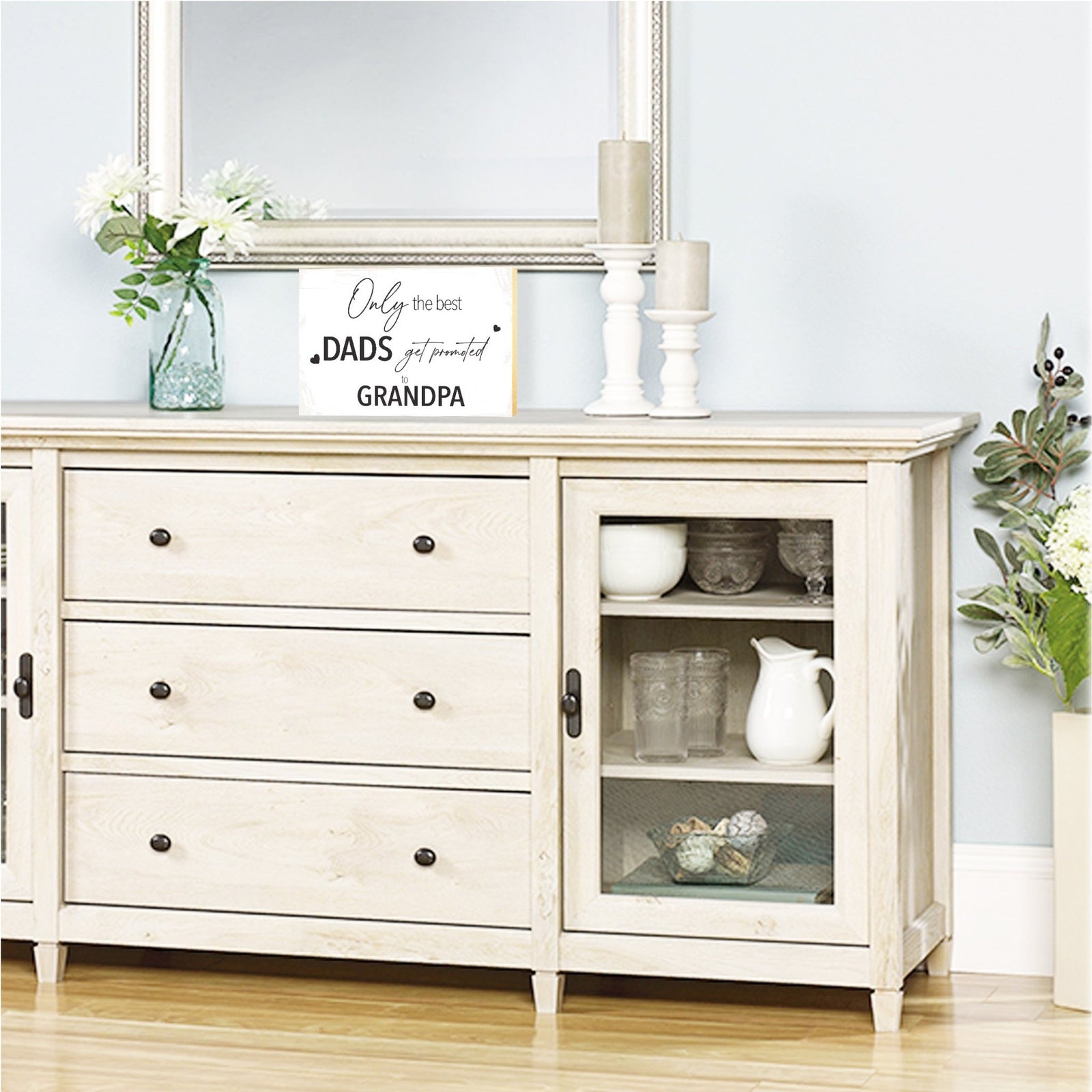 Wooden Table Top and Shelf Home Décor Gift for Grandfather - LifeSong Milestones