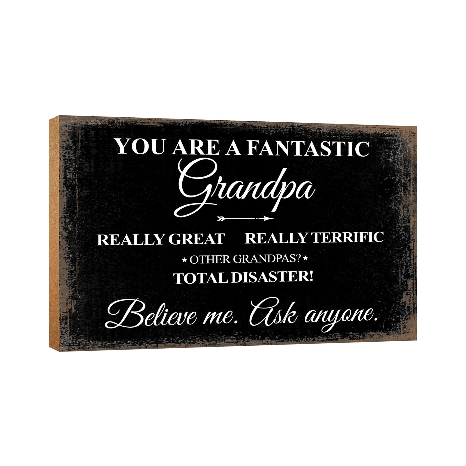 Wooden Table Top and Shelf Home Décor Gift for Grandfather - LifeSong Milestones