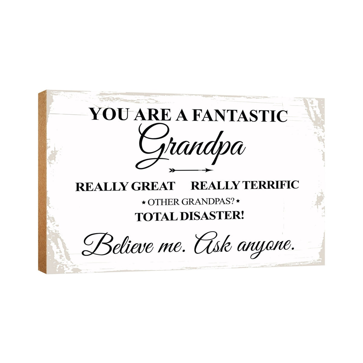 Wooden Table Top and Shelf Home Décor Gift for Grandfather - LifeSong Milestones