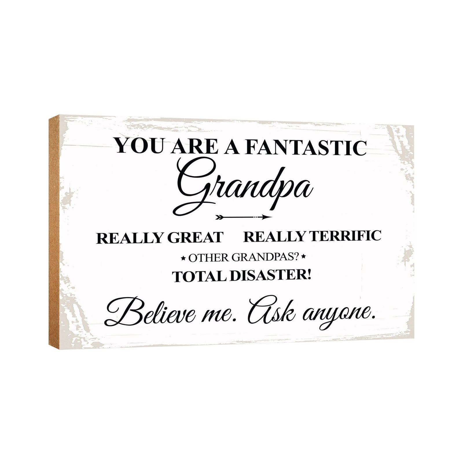 Wooden Table Top and Shelf Home Décor Gift for Grandfather - LifeSong Milestones