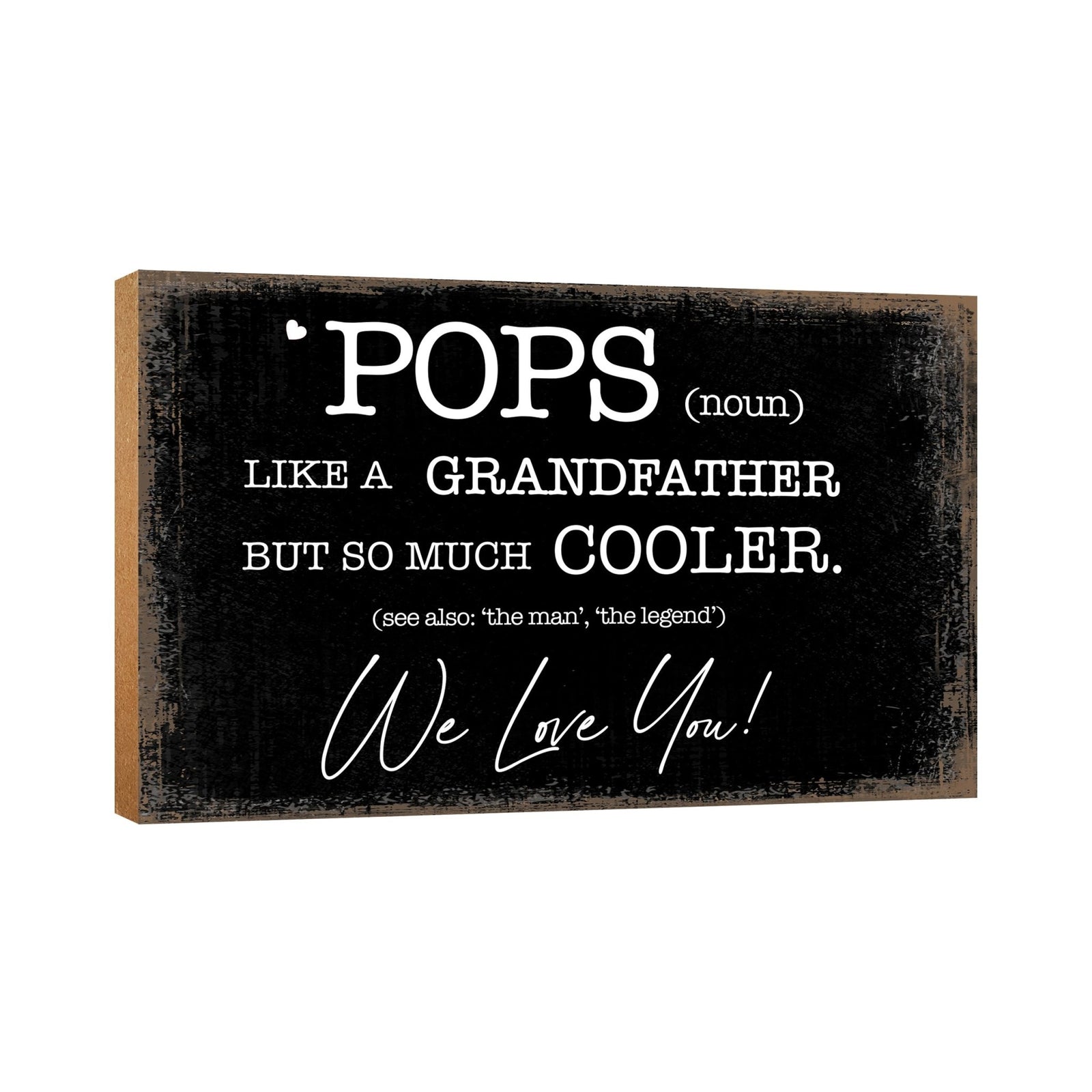 Wooden Table Top and Shelf Home Décor Gift for Grandfather - LifeSong Milestones