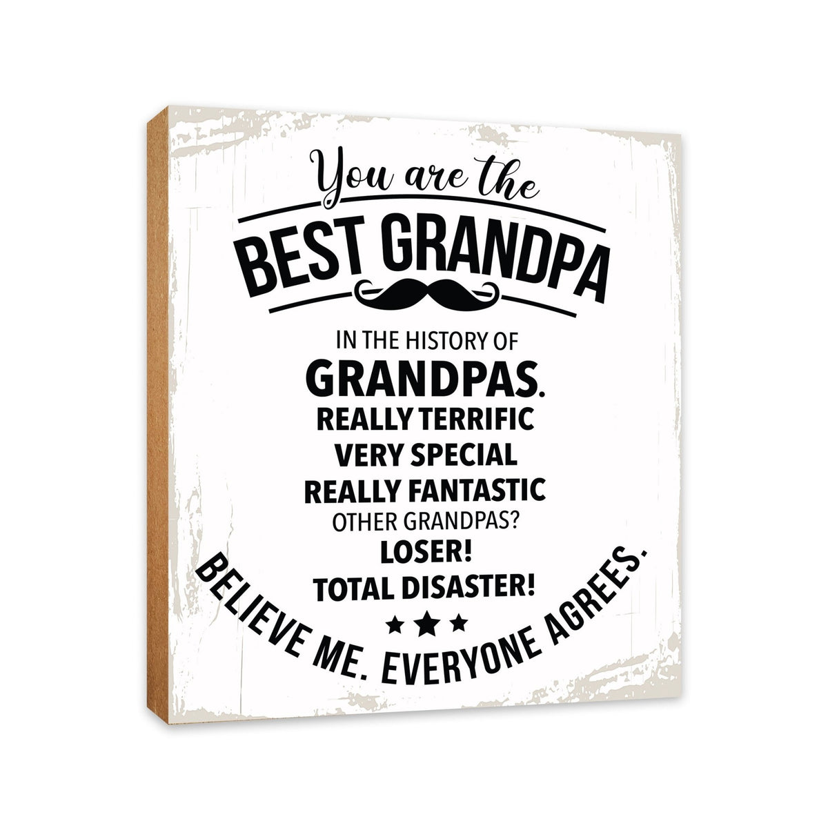 Wooden Table Top and Shelf Home Décor Gift for Grandfather - LifeSong Milestones