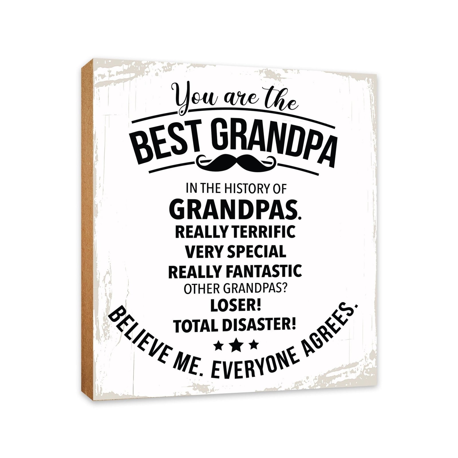 Wooden Table Top and Shelf Home Décor Gift for Grandfather - LifeSong Milestones