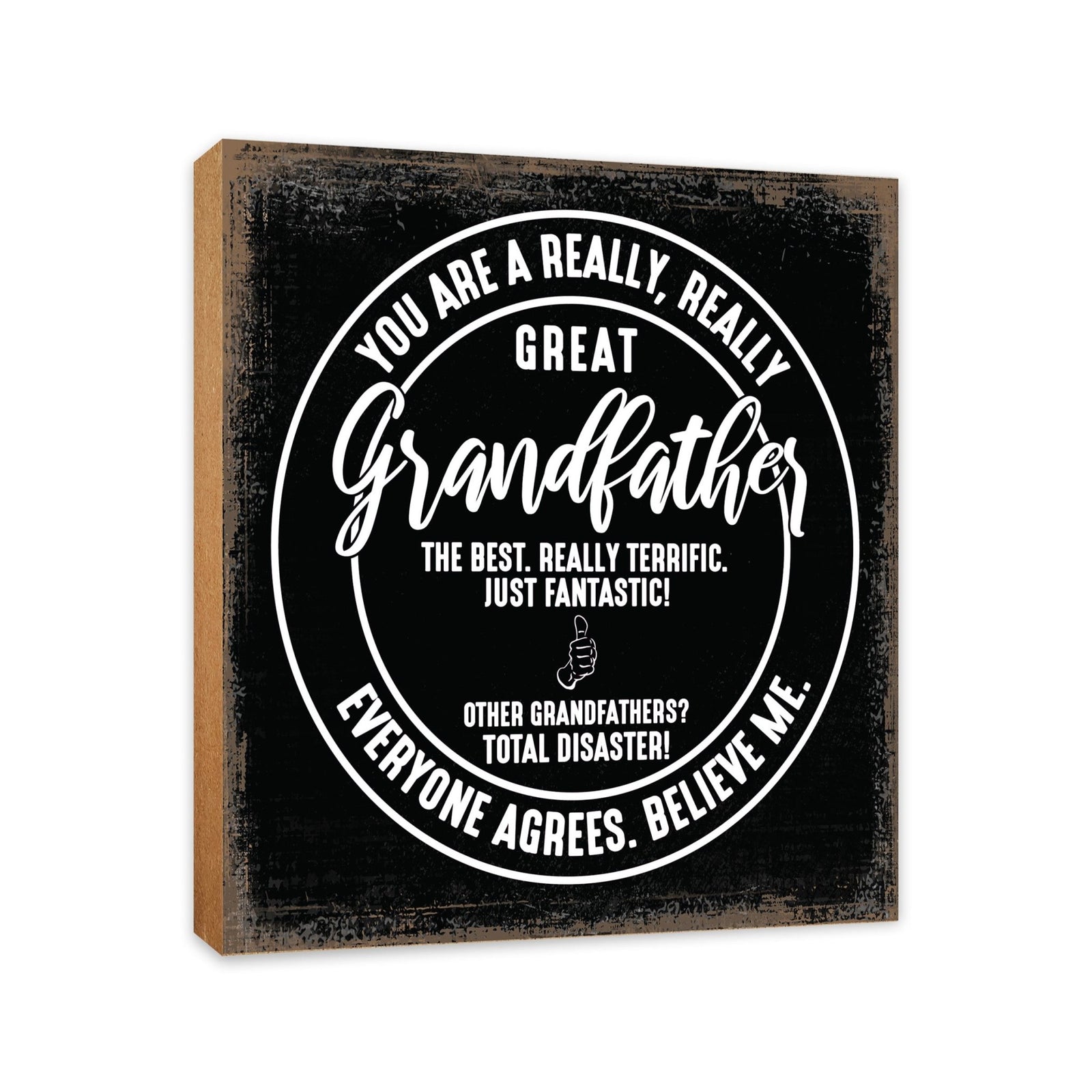 Wooden Table Top and Shelf Home Décor Gift for Grandfather - LifeSong Milestones